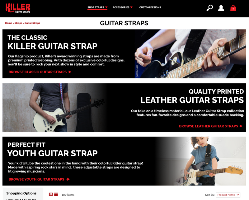 Killer Guitar Straps Category Page