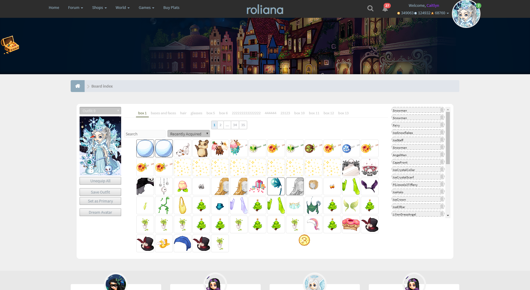 Roliana.com Avatar creation page